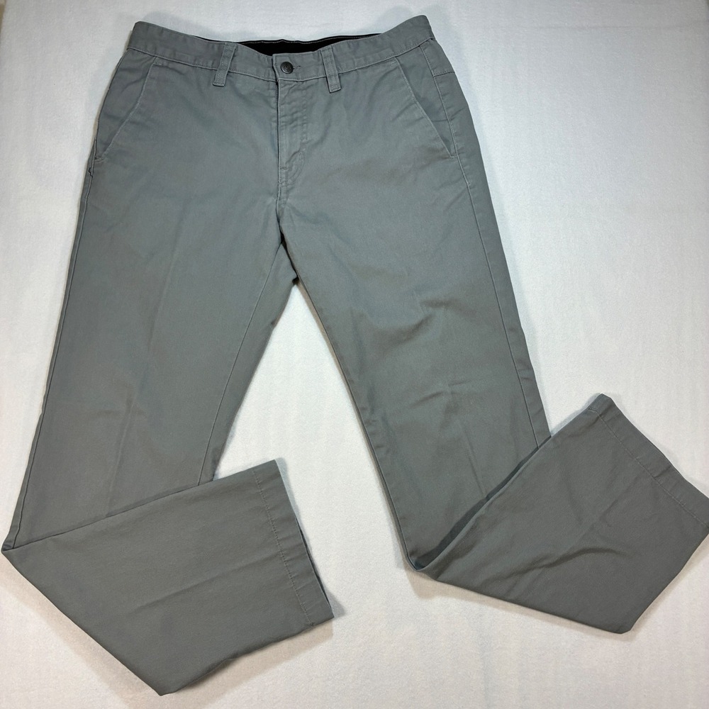 Volcom Vmonty Chino 31 Grey Stretch Cotton Blend Skate Streetwear Slacks Trouser